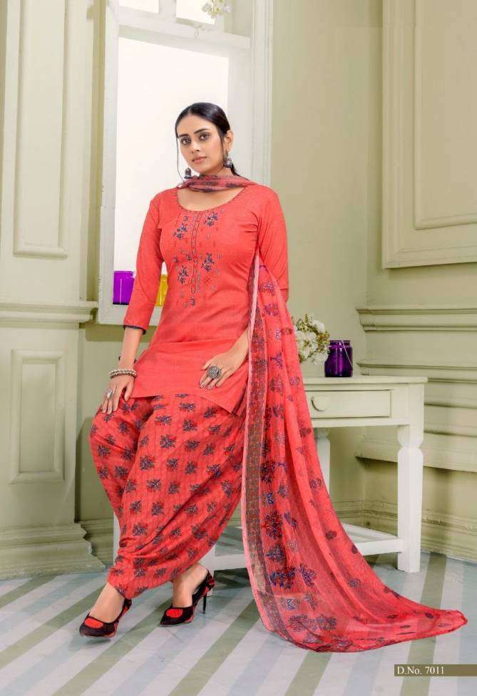 Priyaa 7 Premium Cotton Printed Regular Wear Patiala Dress Material Collection